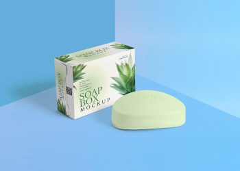 Packaging Box & Soap Free Mockup