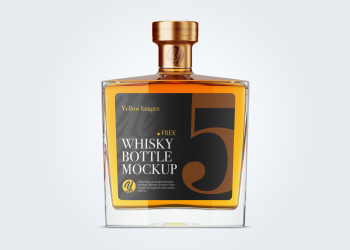 Square Glass Bottle Whisky Mockup