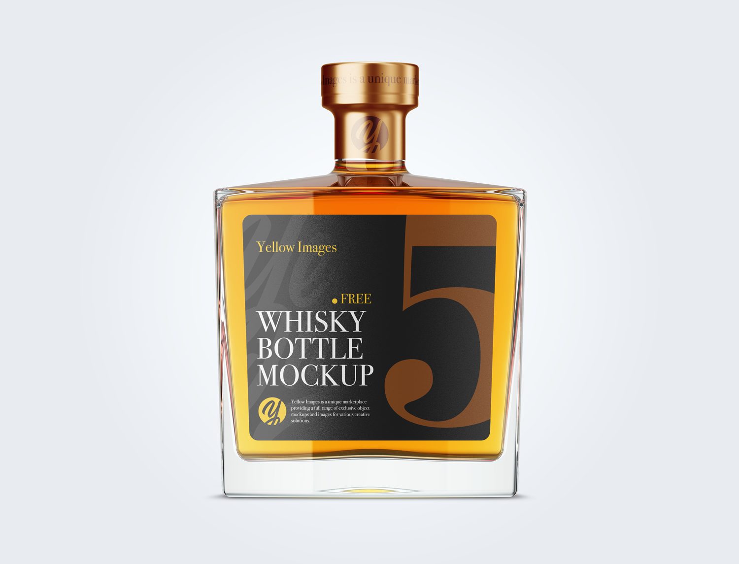 Square Glass Bottle Whisky Mockup