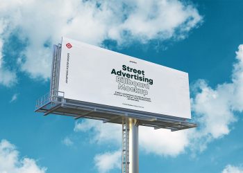 Street Advertising Billboard Mockup