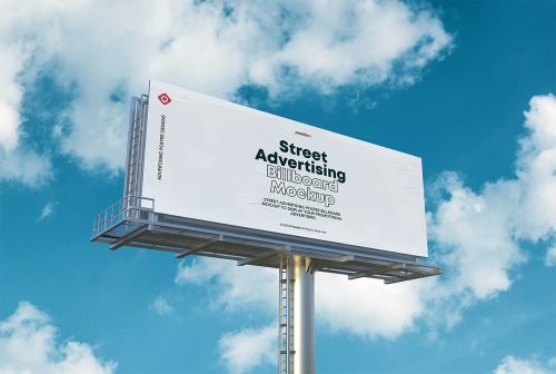 Street Advertising Billboard Mockup