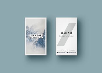 Vertical Business Card Mockup Free PSD