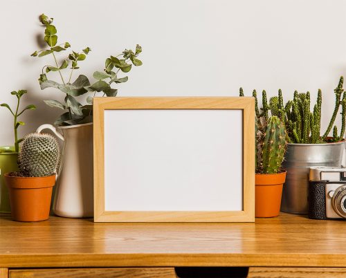 Wood Photo Frame Free Mockup