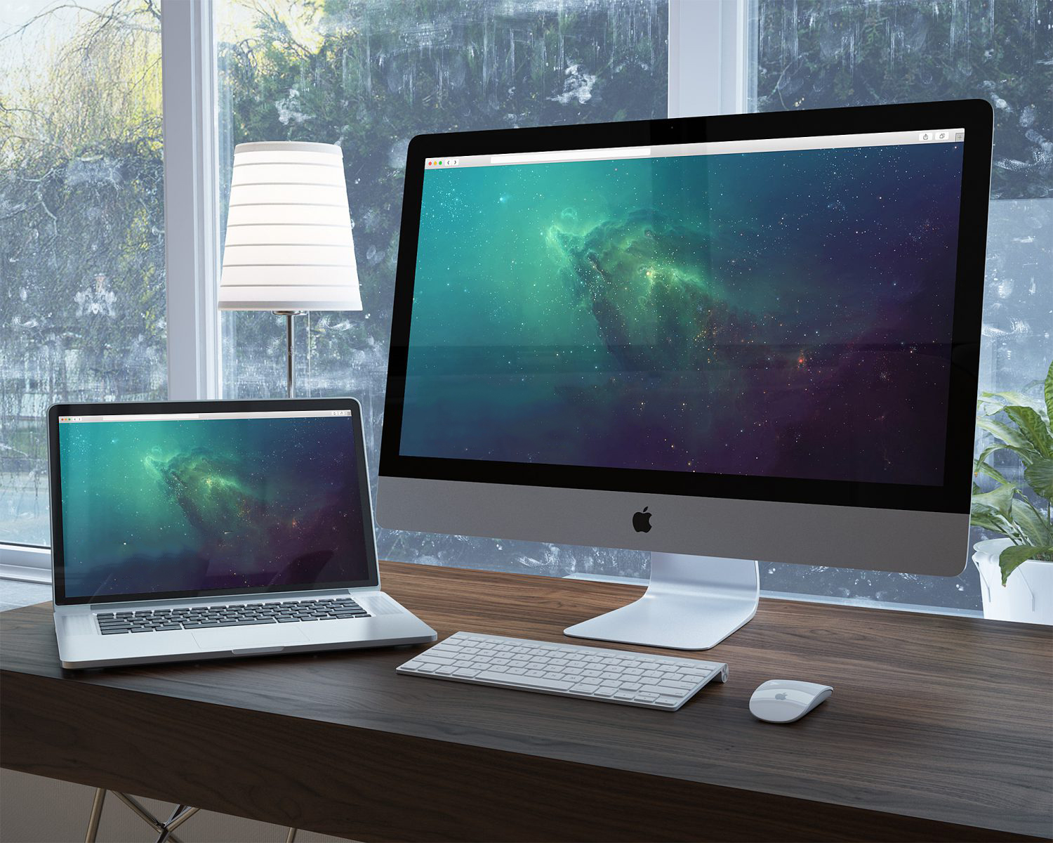 iMac Workspace Free Mockup