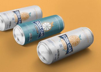 Free Beverage Can Mockup PSD