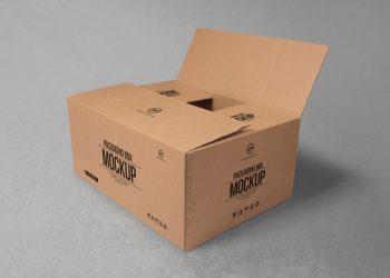 Free Cardboard Box Mockup