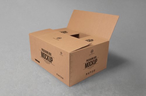 Free Cardboard Box Mockup