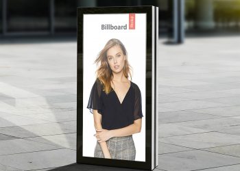 Free City Light Billboard Mockup