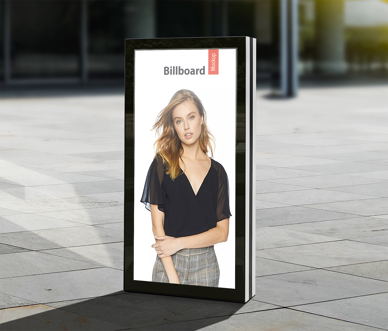 Free City Light Billboard Mockup