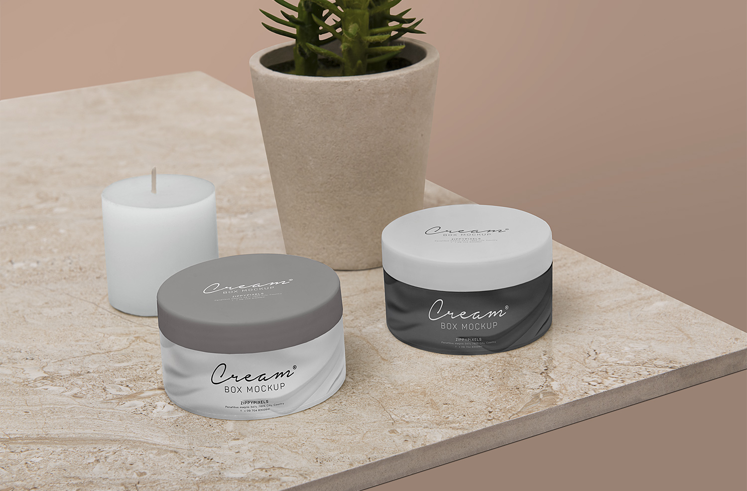 Free Cosmetic Jar Mockup