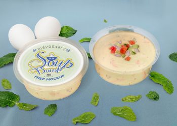 Free Disposable Soup Bowl Mockup