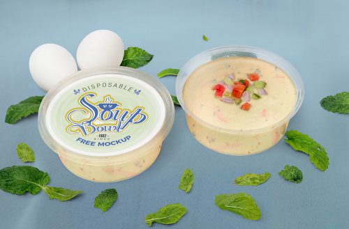 Free Disposable Soup Bowl Mockup