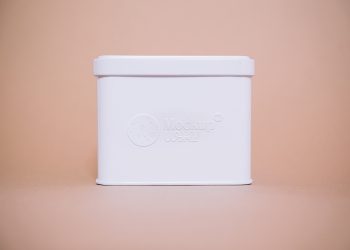 Free Embossed Tin Box Logo Mockup