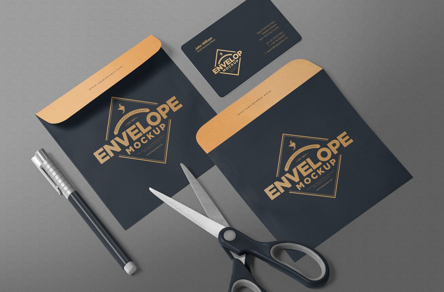 Download Free Envelope Mockup PSD in Isometric View - Best Free Mockups