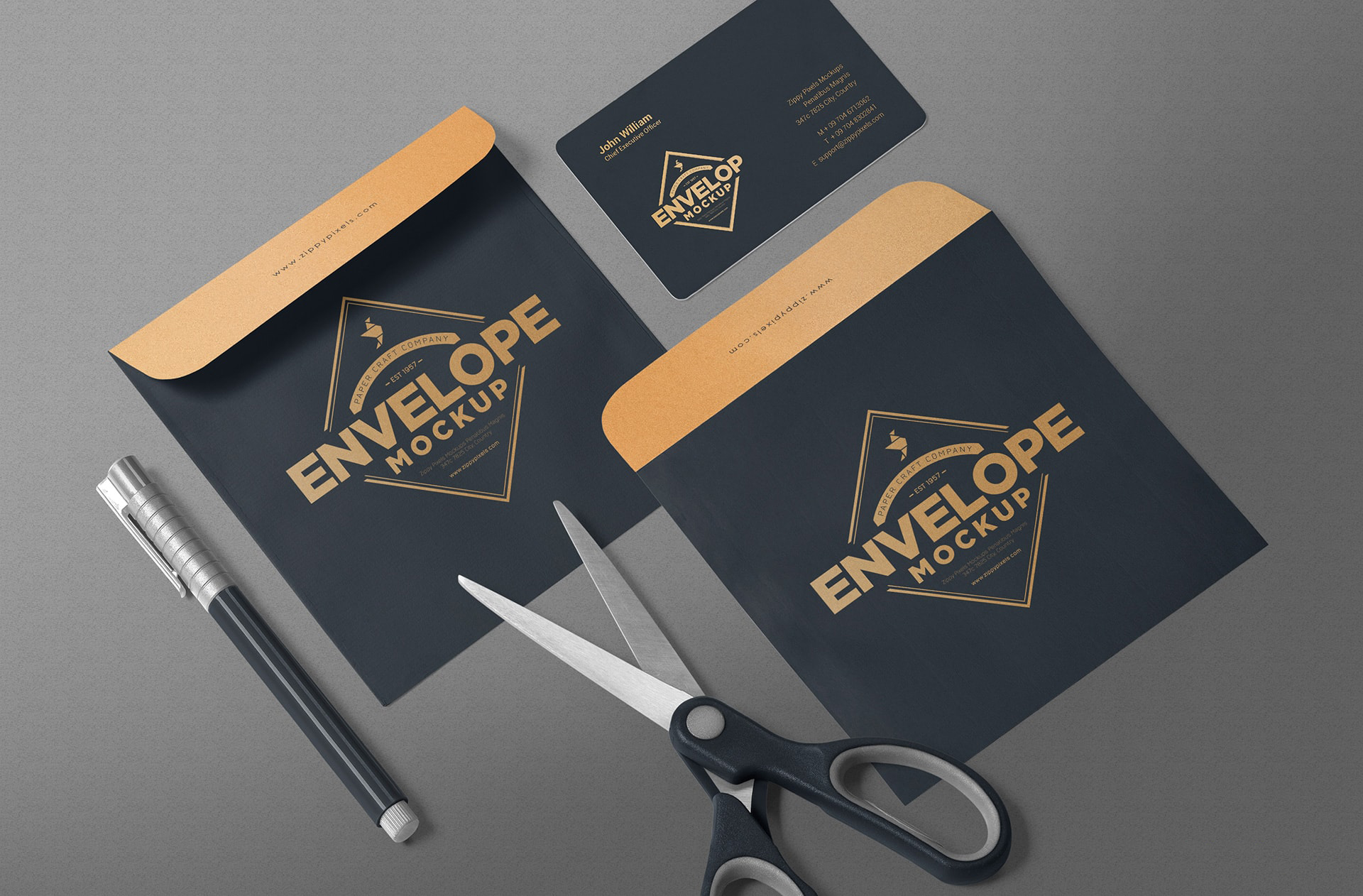 Free Envelope Mockup PSD in Isometric View