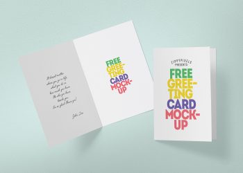 Free Greeting Card Mockup with Easy to Modify Design