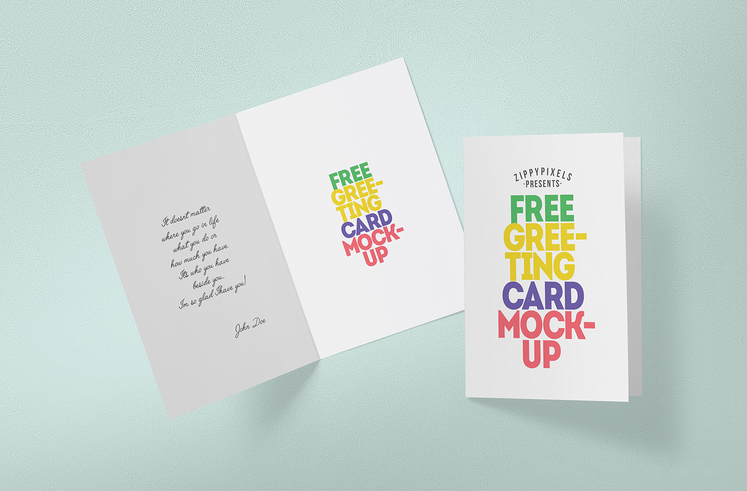 Free Greeting Card Mockup with Easy to Modify Design