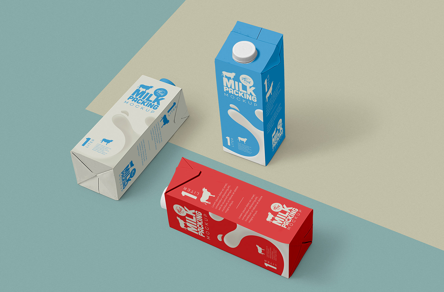 Free Milk Carton Mockup