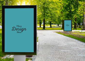 Free Outdoor Advertising City Lights Mockup