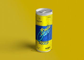 Free Refreshing Soda Can Mockup