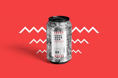 Free Tin Soda Can Mockup