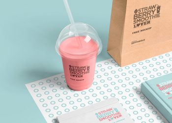 Free Transparent Plastic Cup Mockup