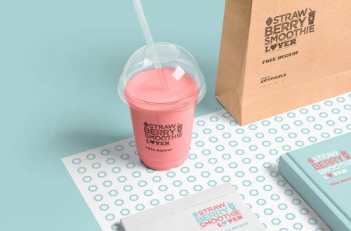 Free Transparent Plastic Cup Mockup