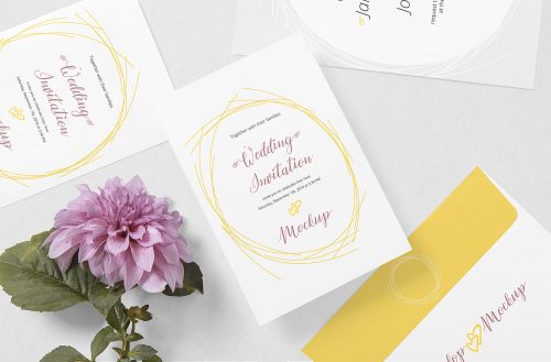 Free Wedding Card Mockup