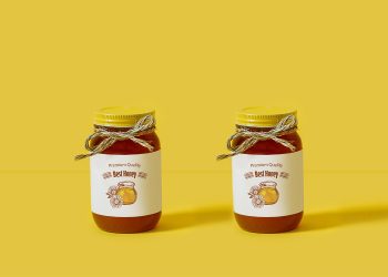 Glass Honey Jar Free Mockup