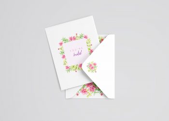 Wedding Card and Envelope Mockup