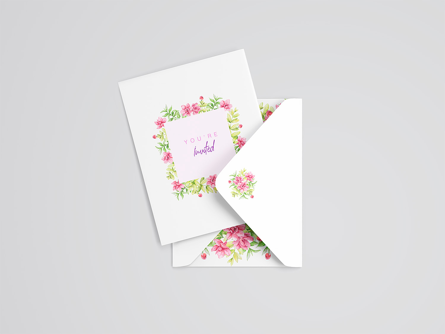 Wedding Card and Envelope Mockup