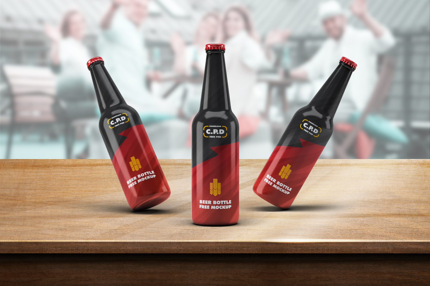 Beer Bottle Mockup Free PSD