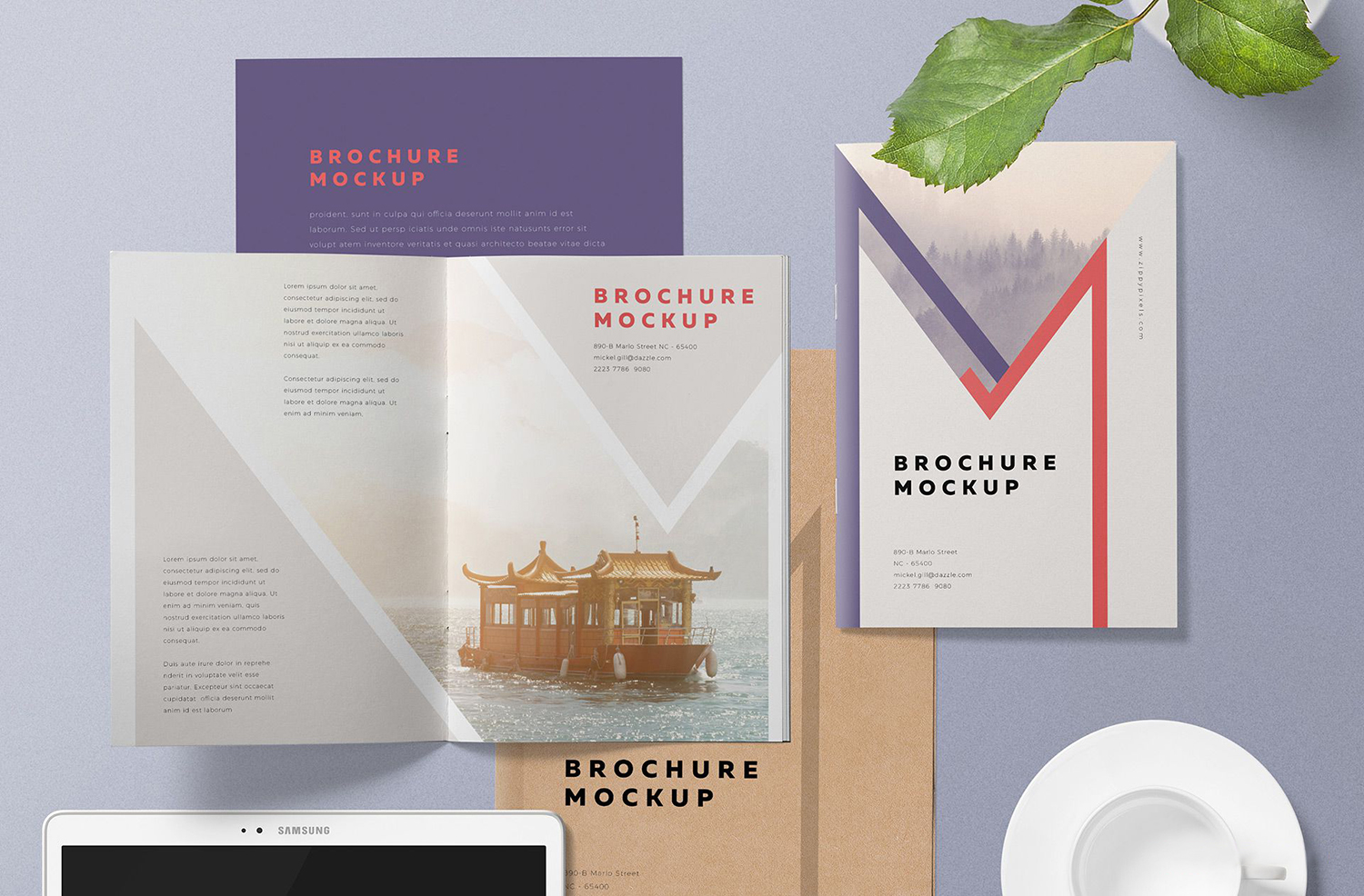 Free A5 Brochure Mockup PSD