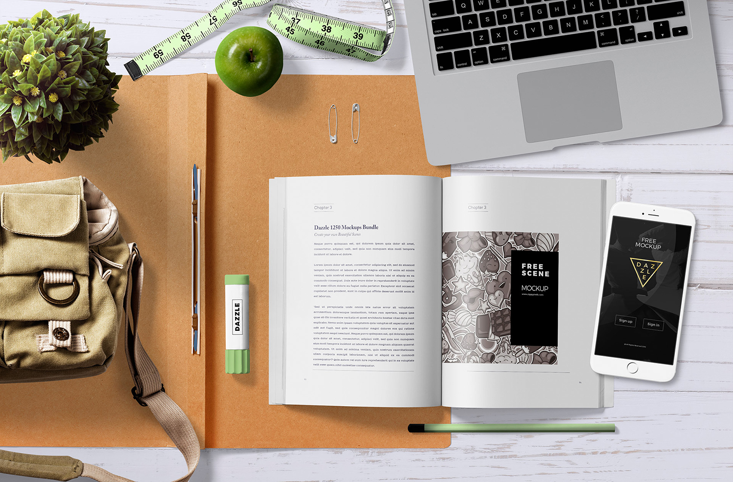 Free Attractive Book Mockup Scene