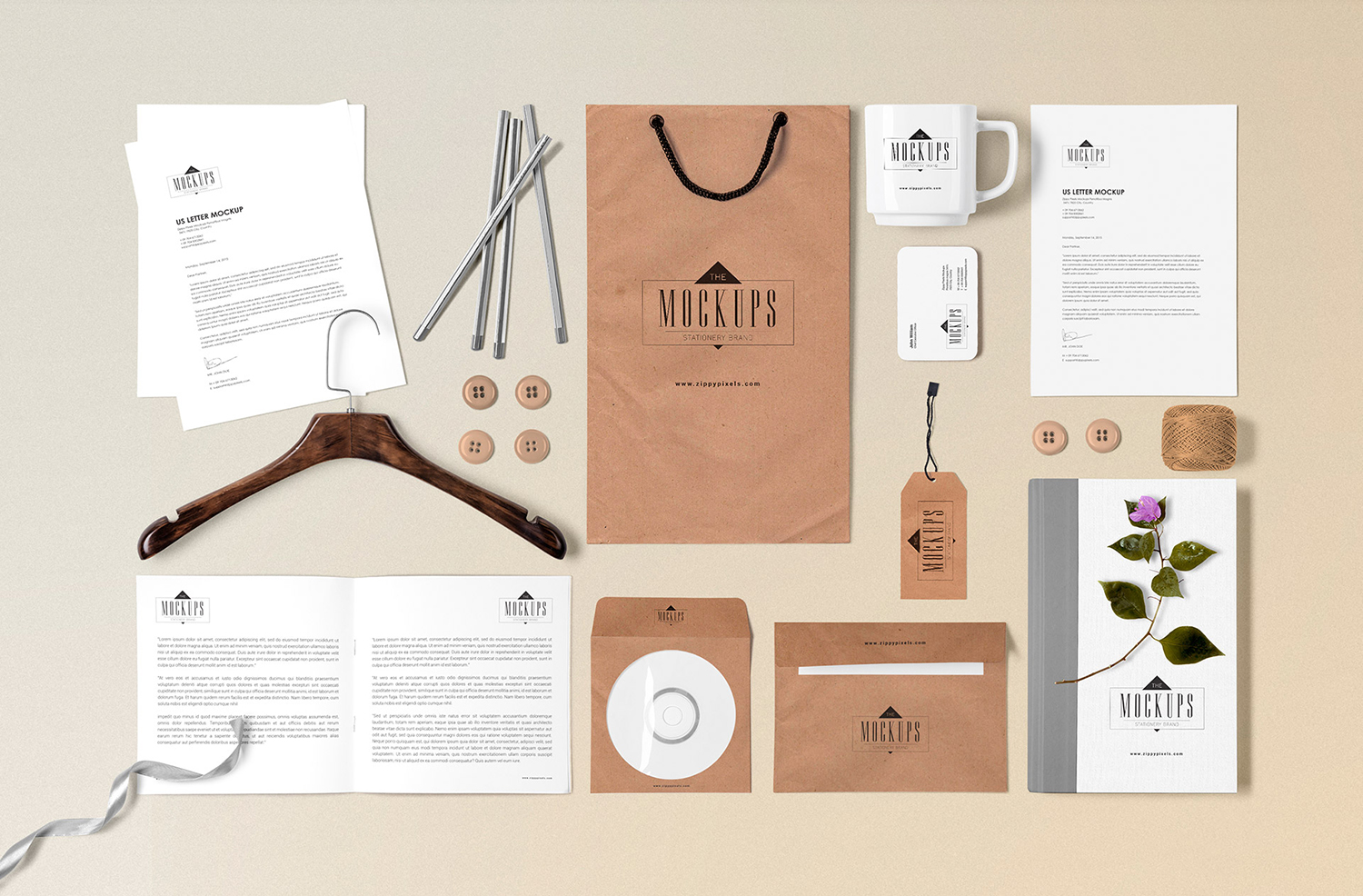 Free Classic Stationery Mockup