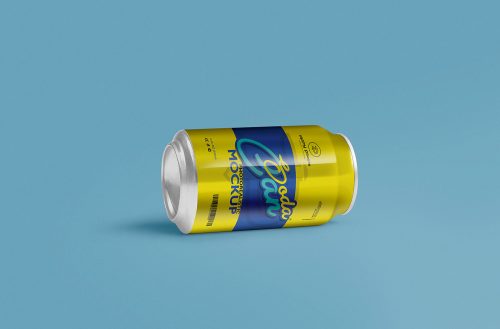 Free Cool Soft Drink Can Mockup PSD