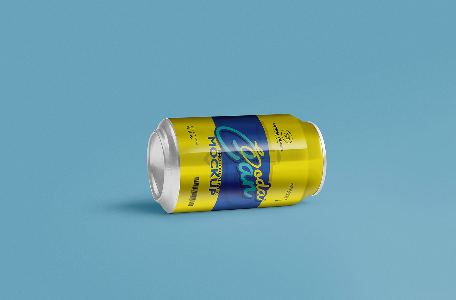 Free Cool Soft Drink Can Mockup PSD