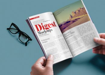 Free Digest-size Magazine PSD Mockup