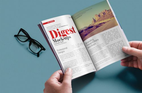 Free Digest-size Magazine PSD Mockup