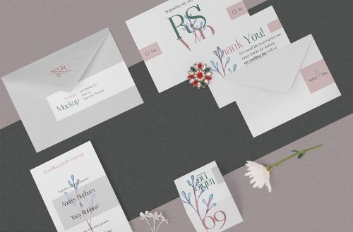 Free Elegant Wedding Stationery Mockup