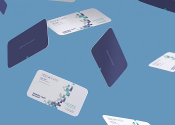 Free Gravity Business Card Mockup