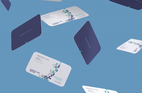 Free Gravity Business Card Mockup