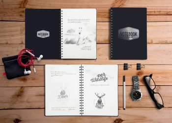 Free Notebook Mockup PSD Template