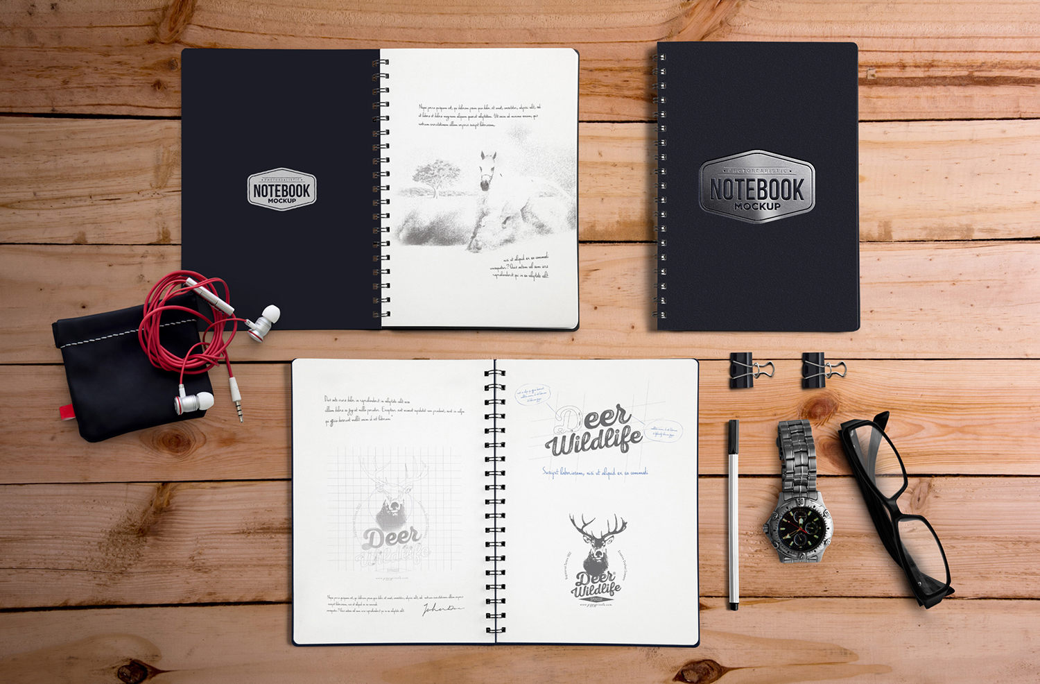 Free Notebook Mockup PSD Template