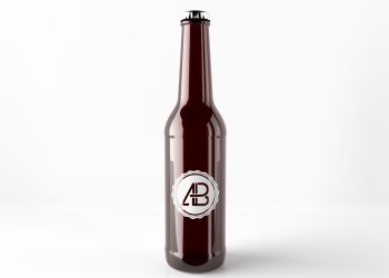 Free Realistic Beer Bottle Mockup