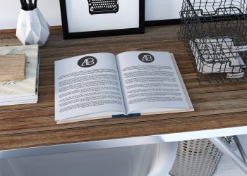 Free Realistic Open Book Mockup