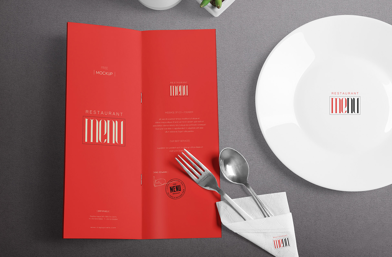 Free Sophisticated Menu Mockup