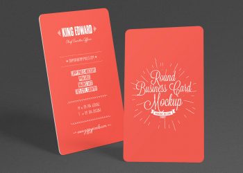 Free Stylish Round Business Card Mockup PSD