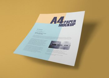 Free Textured A4 Paper Mockup PSD