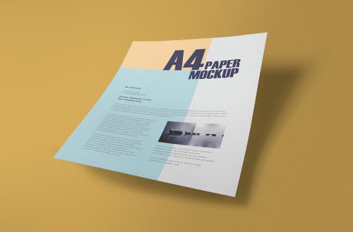 Free Textured A4 Paper Mockup PSD